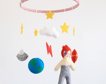 Ziggy Stardust Crib Mobile/ David Bowie Baby Gift/ Alladin Sane Nursery Accessory