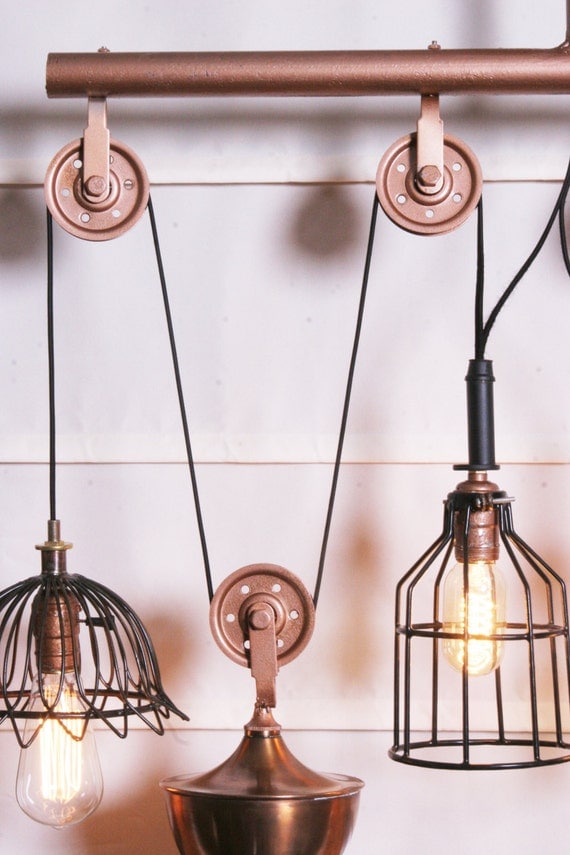 Counter Weight Pulley Light fixture by DaveLobesDesigns on Etsy
