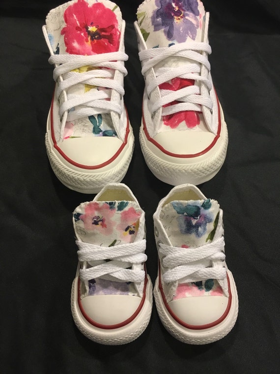 Mommy and Me Floral Converse Shoes by LoveChuckTaylors2 on