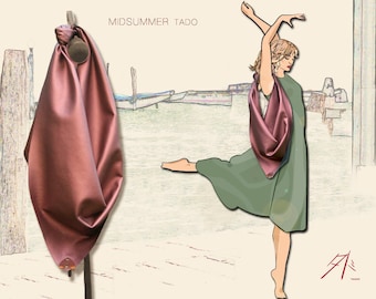 Shoulder Bag ~ Original Furoshiki bag ~ vegan leather ~ Midsummer night TADO ~ nuit estivale ~ Urbain Nomade ~ exclusivity Pure TADO