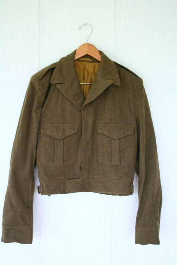 Canada Army Cadet Jacket 1955 Cropped Military by ClosetWallflower