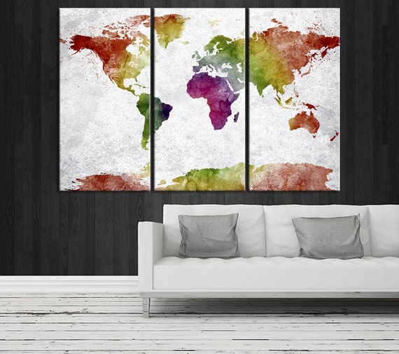 Art World Map Canvas Print Extra By