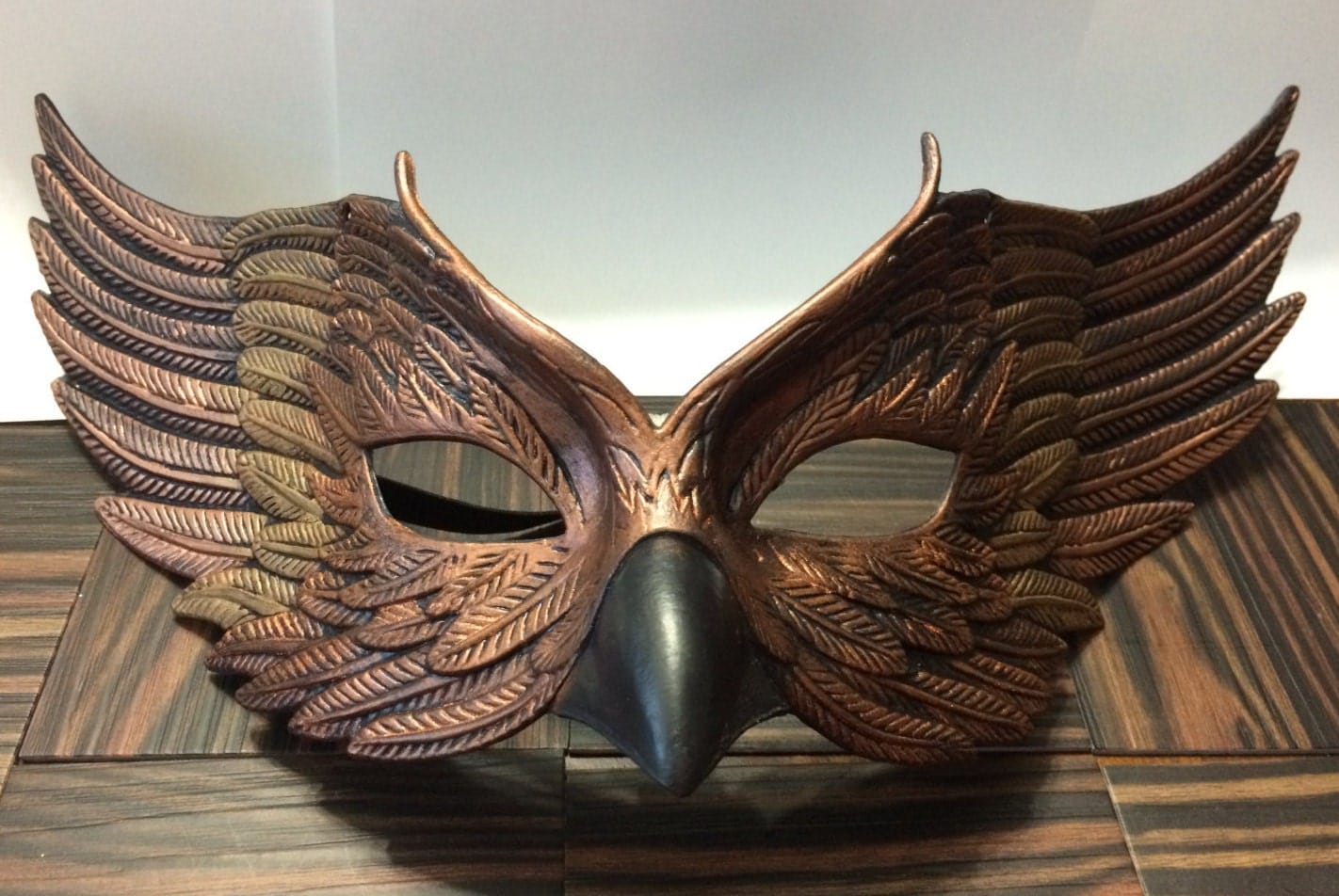 Dark metallic painted hawk man bird mask for Halloween