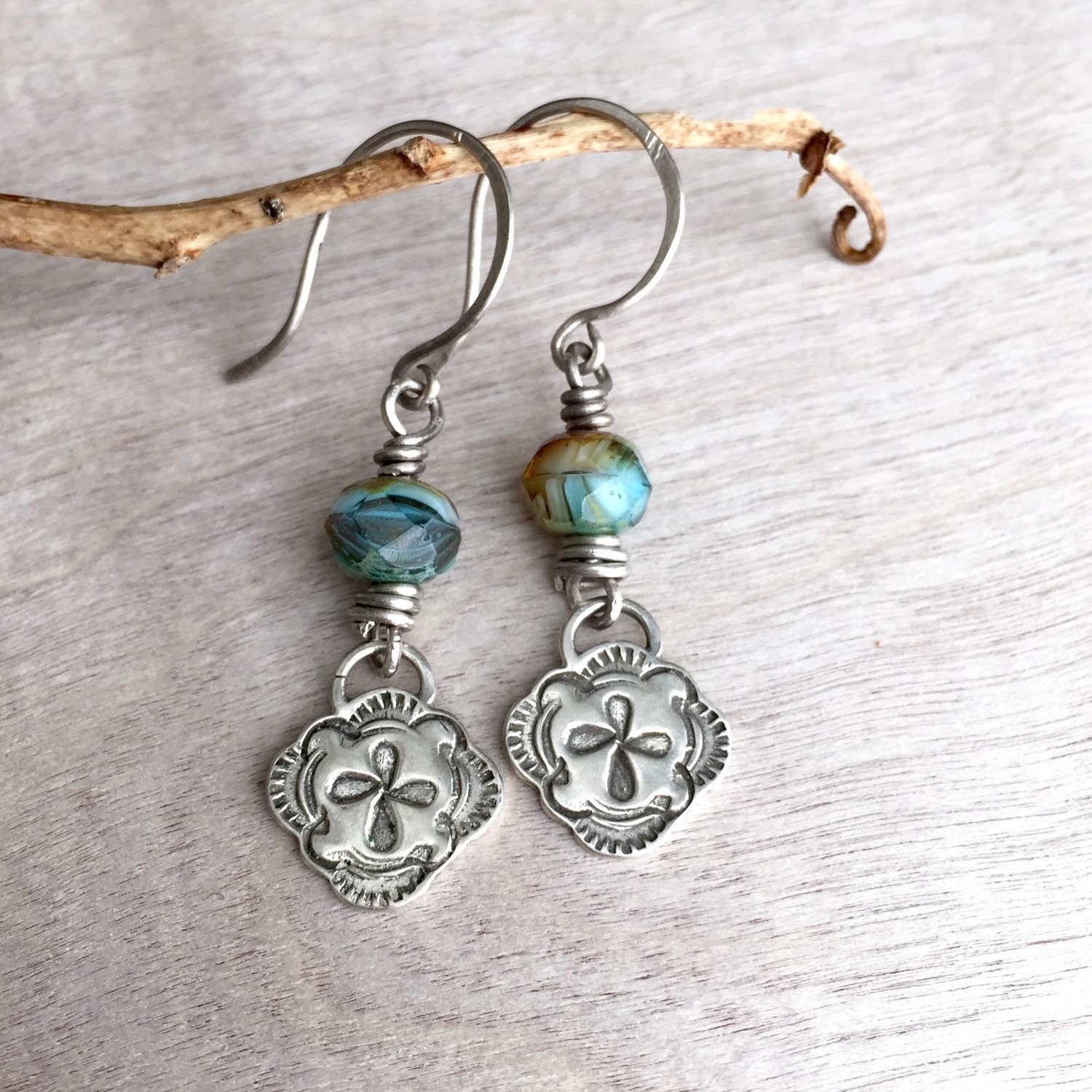 Southwestern style Earrings Sterling silver earrings Ristic