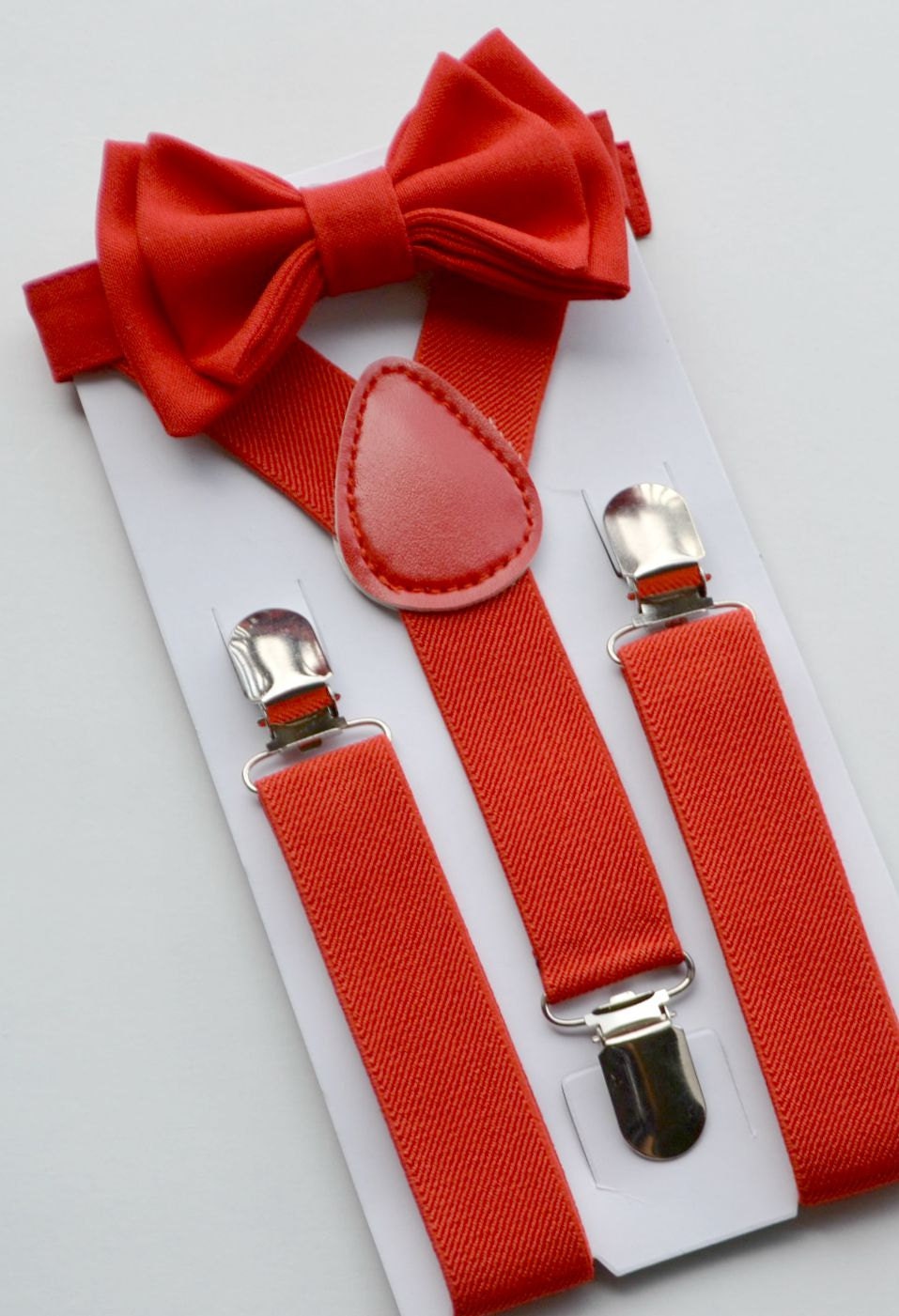 Red Bow Tie & Red Suspenders Child Suspenders Bow Tie