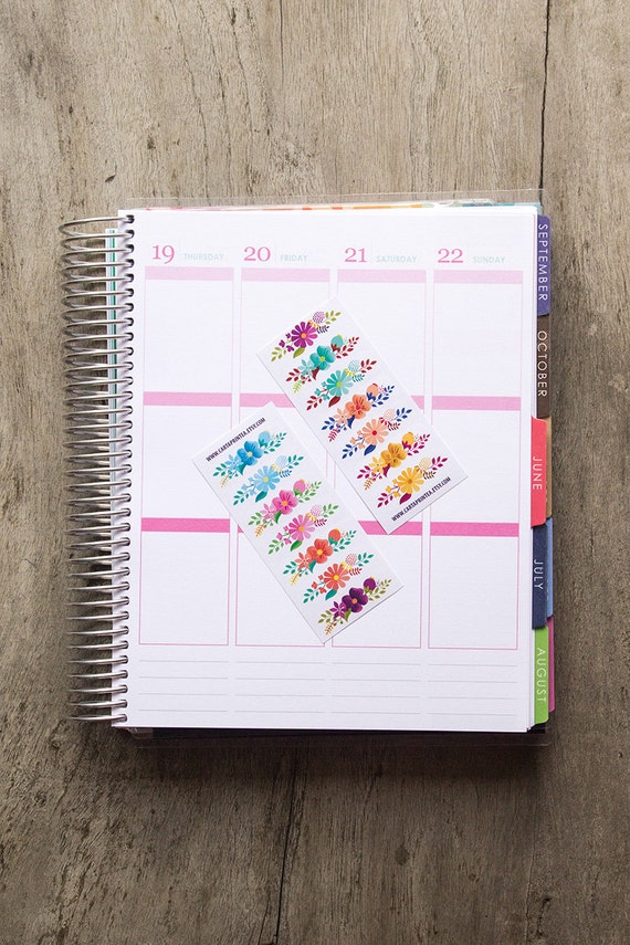 28 floral banner stickers box topper stickers planner