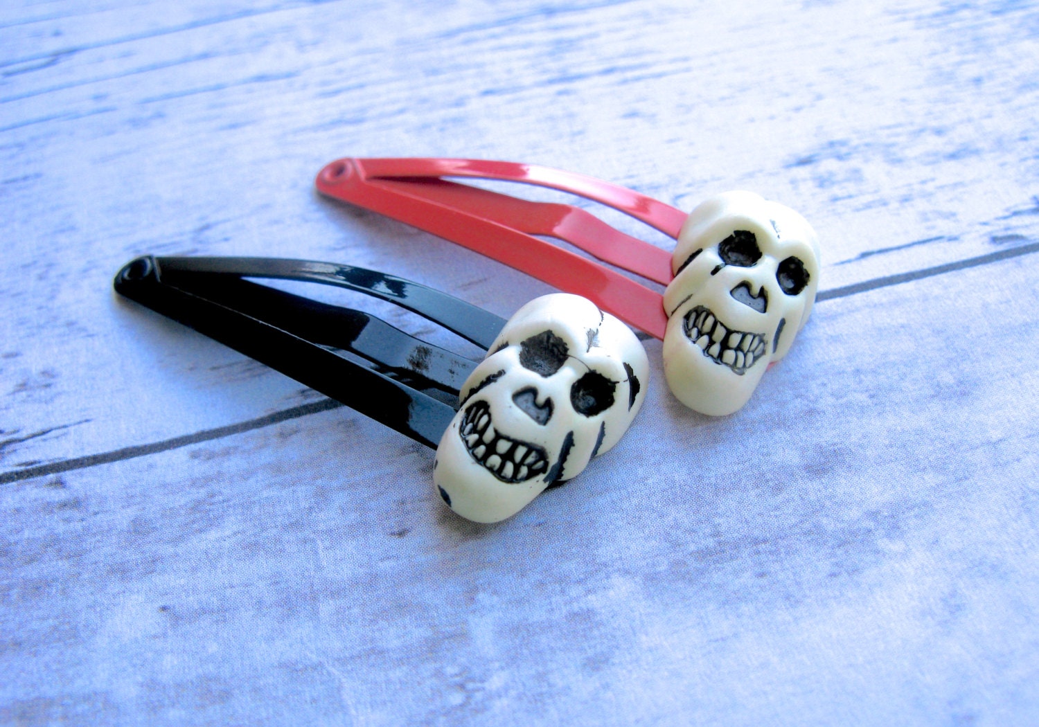 Skull Hair Clip Skull Buttons Skeleton Hair Clips Goth Hair