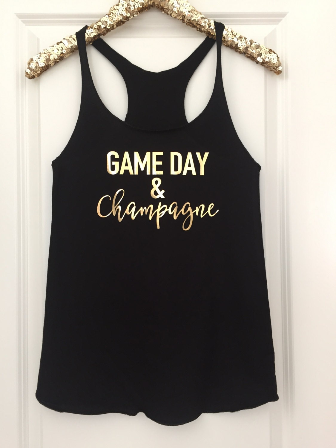 Bridesmaid Game Day & Champagne Racerback Tank Tops // Bachelorette Party Tank Tops, Bachelorette Party, Bachelorette Party Shirts / 6001