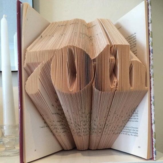 Book folding art pattern for a 70th Birthday