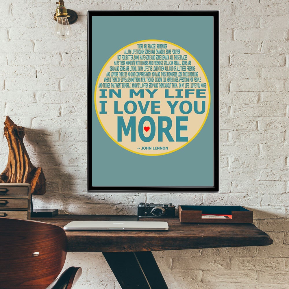 Beatles Wall Art In My Life Beatles Song Lyric Poster by WallBuddy