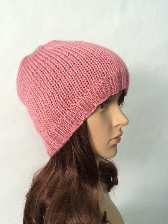 Beanie Hat for Women Rose Pink Hat Fitted by BrittanysChikBoutik