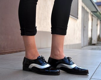 Piccadilly - Womens Oxfords, Chic Shoes, Leather Shoes, Womens Black Oxfords, Patent leather, Custom Shoes, FREE customization!!!