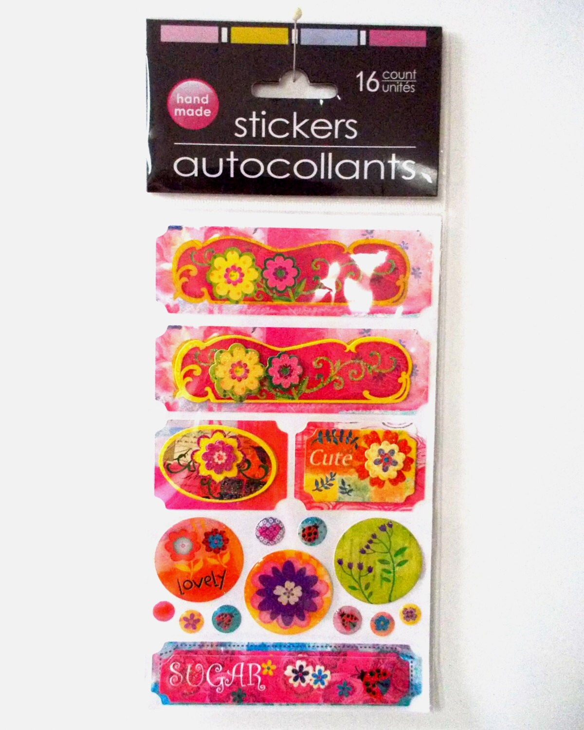 3D scrapbooking stickers. 3D flower stickers. Floral stickers.