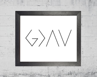 God is Greater than the Highs and Lows G> | Instant Download Digital Printable