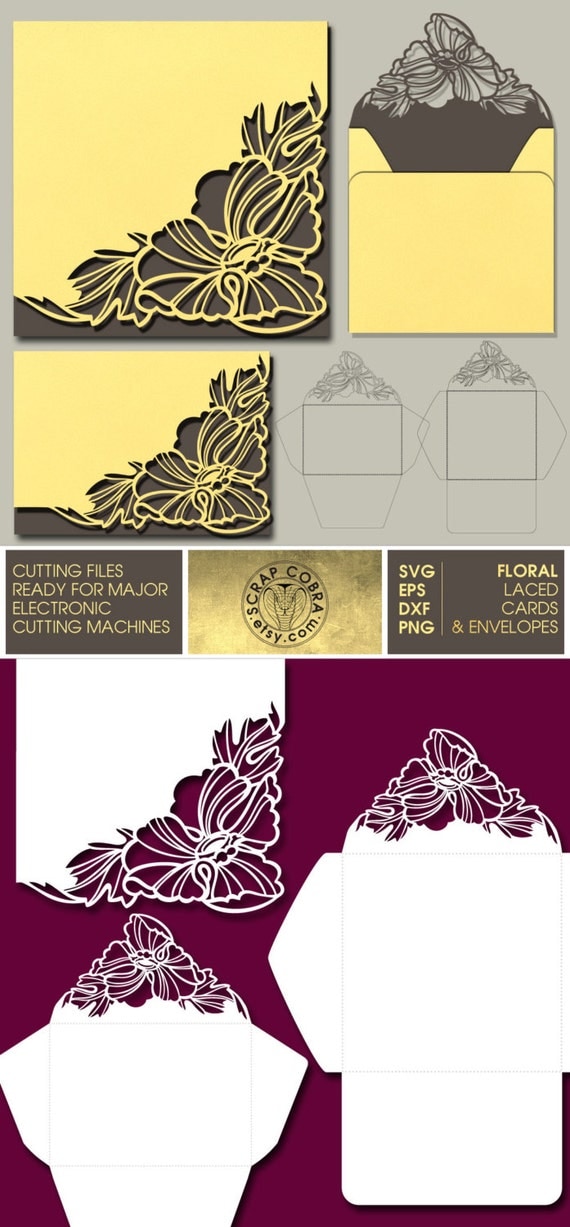Download Floral Lace Cards Envelopes SVG eps DXF PNG Cut by ScrapCobra