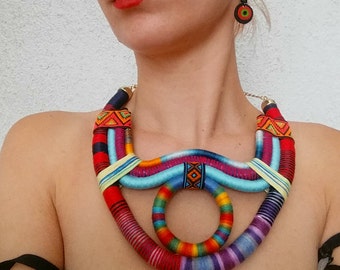 Tribal Necklace - Multicolored African Jewelry - African Jewelries - African Necklace