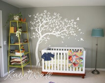 White Tree Wall Decals Nursery Large Wall Decal Kids Room Wall Art Decor Wall mural sticker