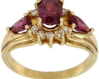 Ruby Ring Ruby Jewelry With Diamonds Natural Ruby Rings In 14K Yellow Gold