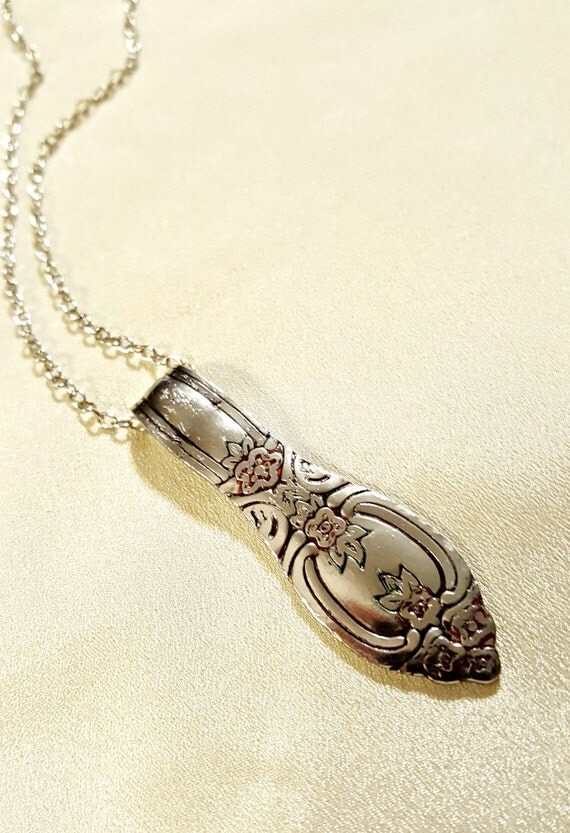 Items similar to Spoon Necklace Silver Spoon Handle Pendant Spoon