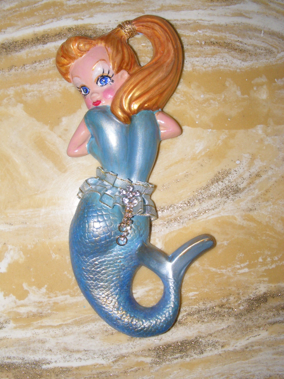 Reproduction Handmade Mermaid Wall Plaque by TinaLindseyCreations