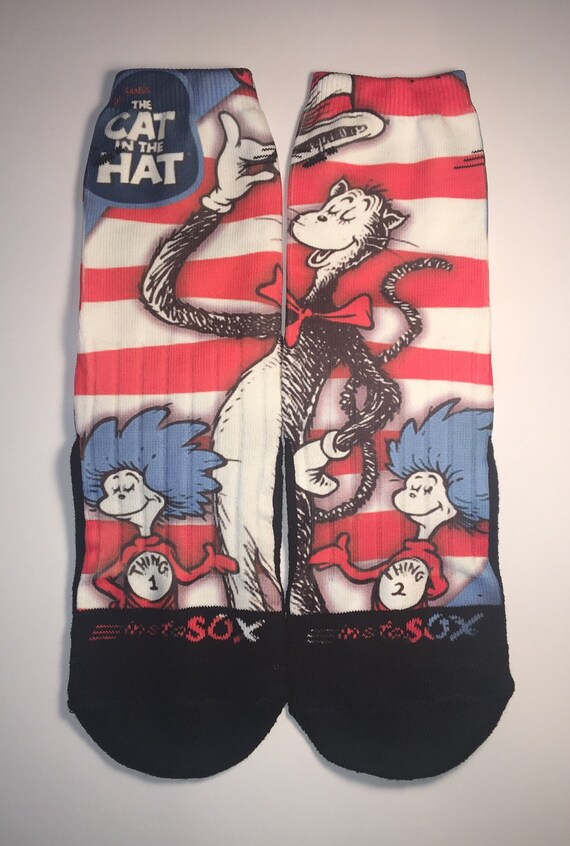 Cat In The Hat socks by Instasox on Etsy