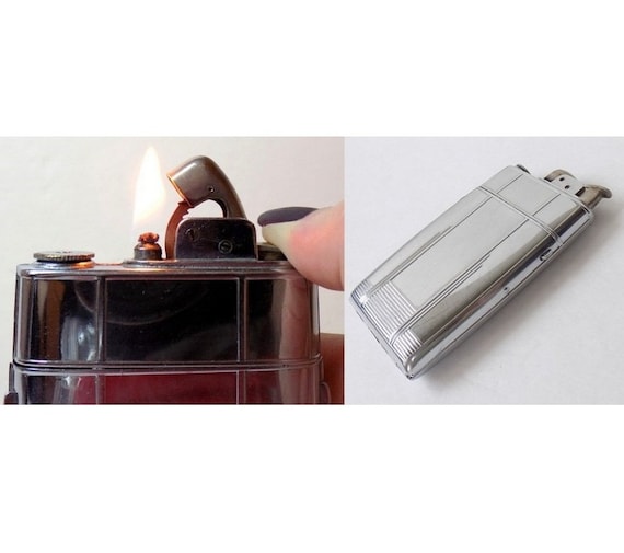 1940s Cigarette Case Lighter Combo Working Evans Spitfire