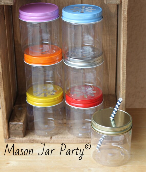 Plastic Mason Jars 10 Plastic Mason Jar Cups With Straw Lids