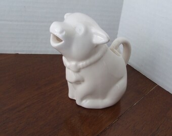 Vintage Cow Creamer, Cow Sitting Creamer, White Ceramic Cow Creamer, Cow, White Cow, Country Kitchen, 3 D Cow Creamer, Sitting Cow Creamer