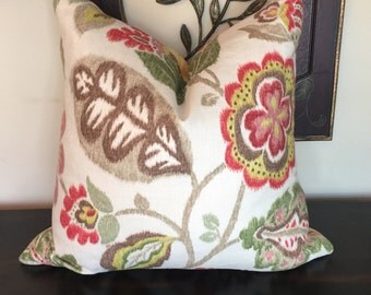 Floral Throw Pillow, Yellow Pillow Cover 22 x 22, Decorative Pillows, Floral Cushion Cover, Housewares Decor, Floral Cushion, Pillow 22 x 22