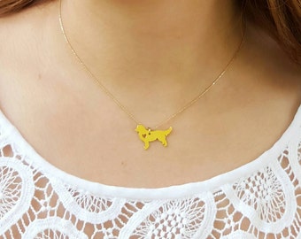 GOLDEN RETRIEVER NECKLACE!! Necklace, Jewelry, dog lovers, Animal lovers, Gold Necklace, Pawies