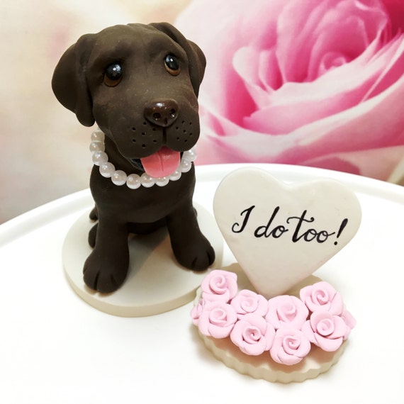 4-6 Custom Chocolate Labrador Wedding Cake Topper by ...