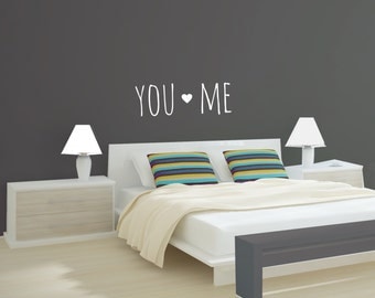 You & Me Vinyl Wall Decal Vinyl Letters Vinyl Sticker Vinyl Wall Art Marriage Wall Art Wall Art Bedroom Wall Sign You and Me