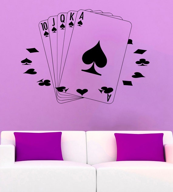 Poker Vinyl Decal Poker Card Wall Sticker Cards by AndreadecalS