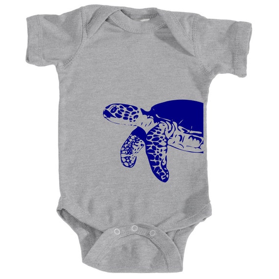 Baby Ocean Onesies Sea Turtle 5oz Lap Shoulder Onesie