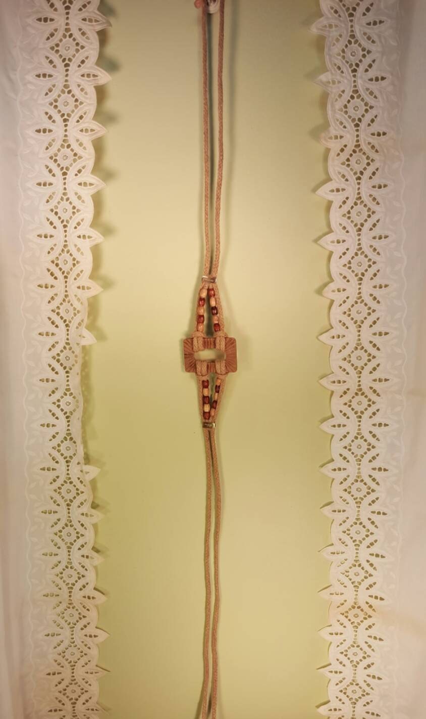 Vintage rope belt with wooden beads, 1970’s rope belt Haute Juice