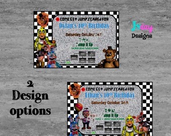 Five Nights at Freddy's Invitation; Five Nights at Freddy's Invite; FNaF Birthday; Five Nights at Freddy's Birthday Invitation
