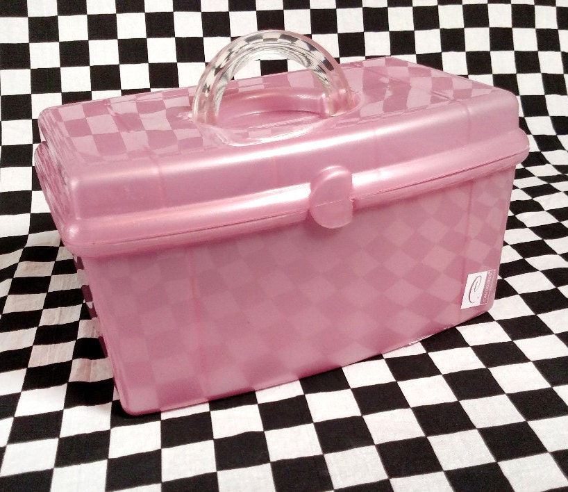 Primo Caboodles Makeup Case Vintage Pink w/Clear Handle
