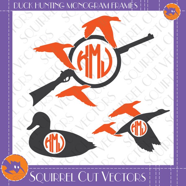 Duck Hunting Monogram Frame SVG DXF EPS Cutting files