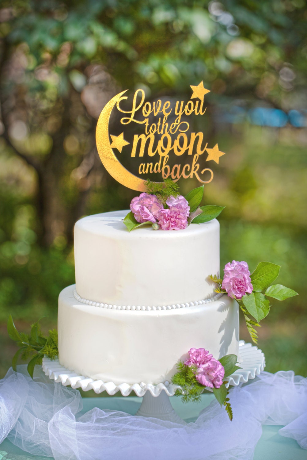 Love You To The Moon And Back Wedding Cake Topper