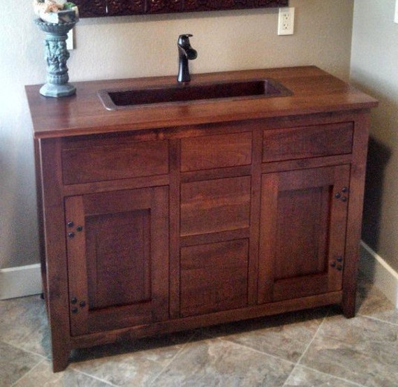 Custom Rustic Walnut Vanity