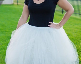 Ivory Tulle Skirt, Tutu, Ladies Tutus, Maternity Tutu, Engagement Pictures, Bridesmaids, Plus Size, Ivory Skirt, Wedding Tutu