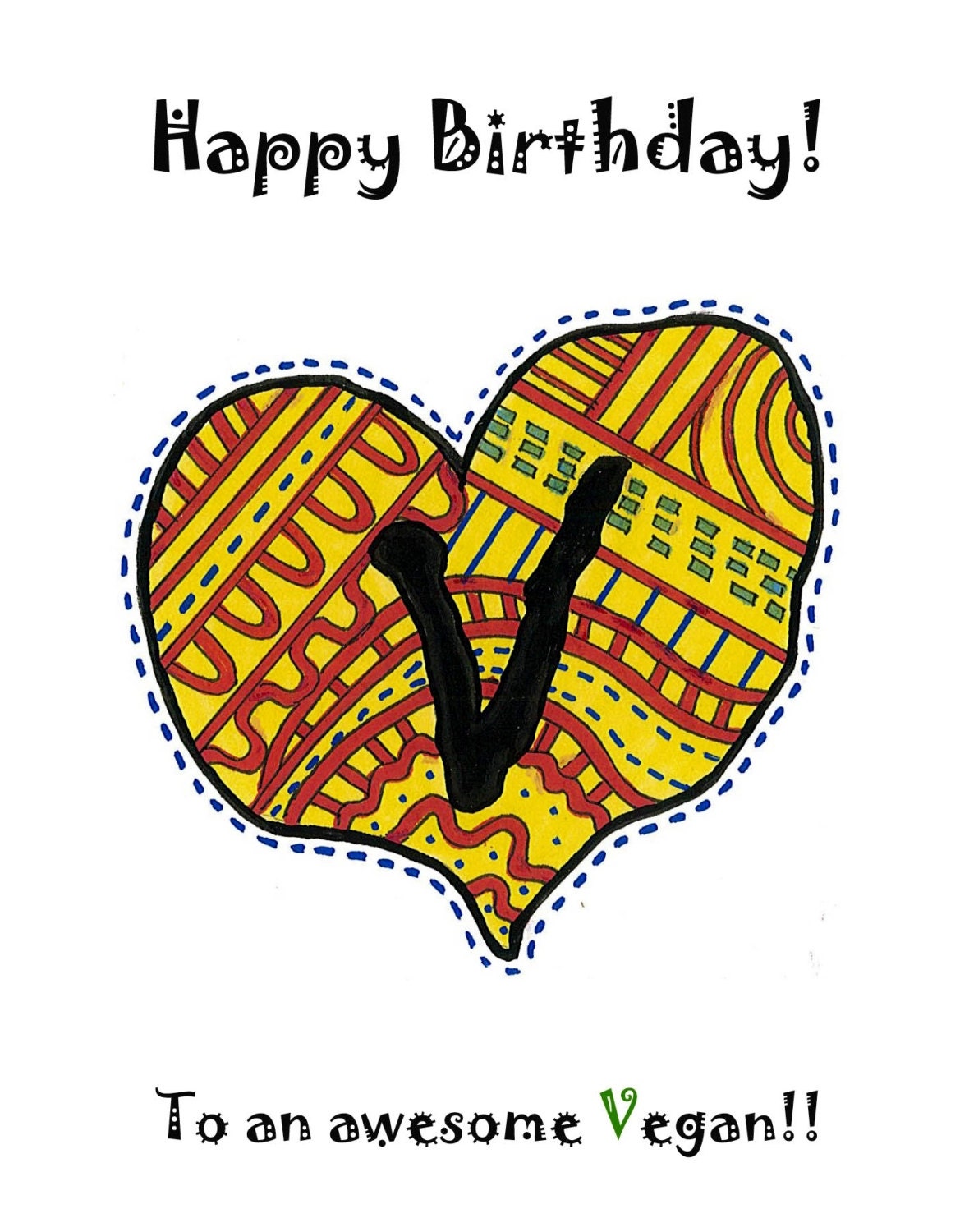 Vegan Gift/Vegan Card/ /Vegan Birthday Card/Vegan by VNiceCards