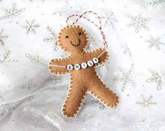 Christmas decoration, Personalised Christmas Ornament, Gingerbread Man, personalised gingerbread man, tree decorations