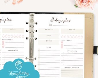 A5 Daily planner printable: "TODAY'S PLAN" Daily schedule | Daily planner inserts | A5 planner pages | A5 inserts | A5 planner inserts