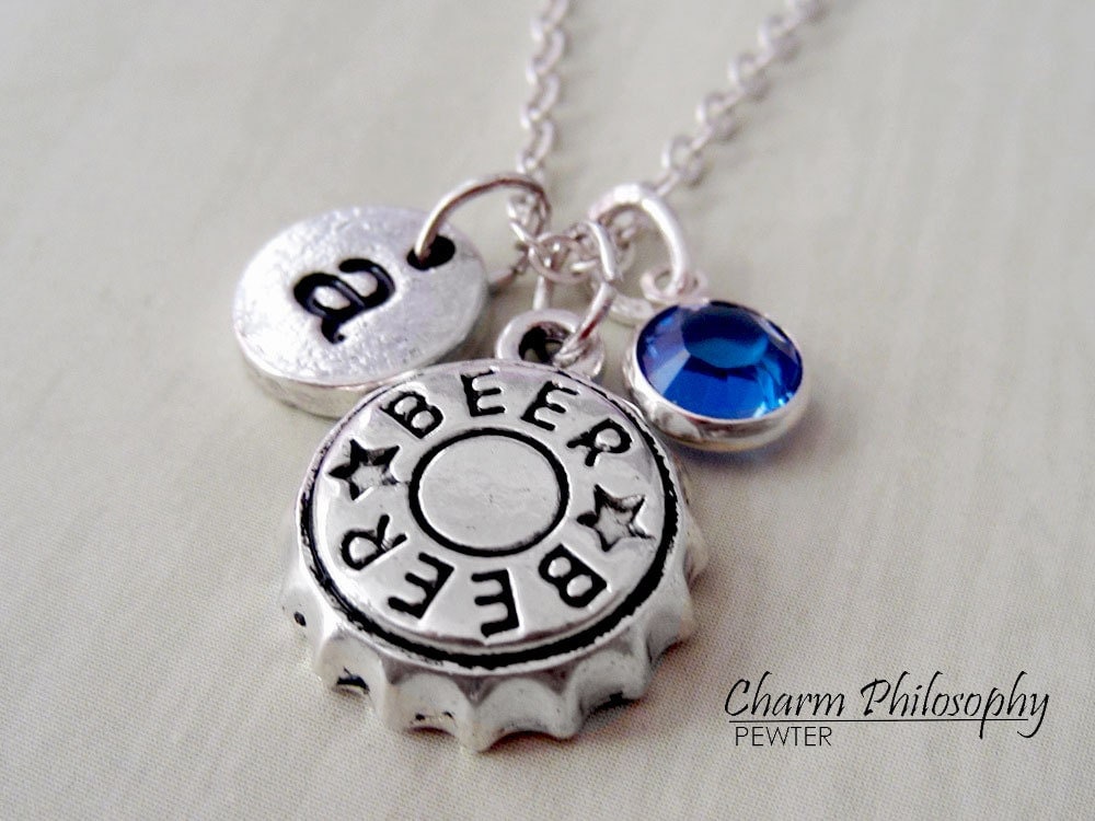 Beer Bottle Cap Necklace Beer Jewelry Alcohol Necklace