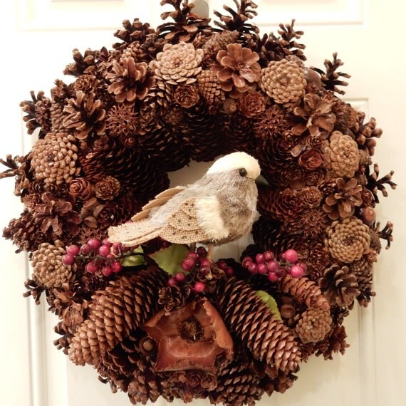 wall form cone wreath Wreath Wall Fireplace Rustic Wreath Door Wreath Wreath Cone Pine