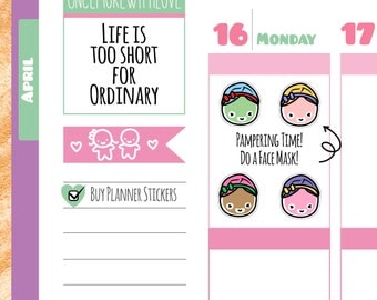 Munchkins - Pampering Time Face Mask Planner Stickers (M145)