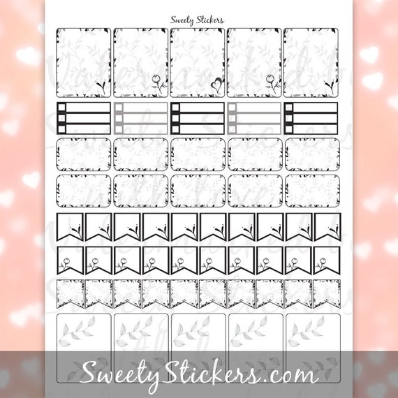 black and white planner stickers gh printable planner stickers