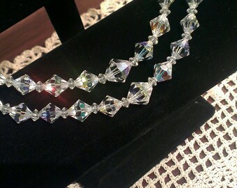 Vintage Double Strand of Aurora Borealis Crystals - Japan (1950s)