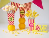 Big POPCORN BOX Printable | Yellow & Pink Party Decorations | Instant Download | Siskale Big POPCORN BOX Printable | Yellow & Pink Party Decorations | Instant Download | Siskale